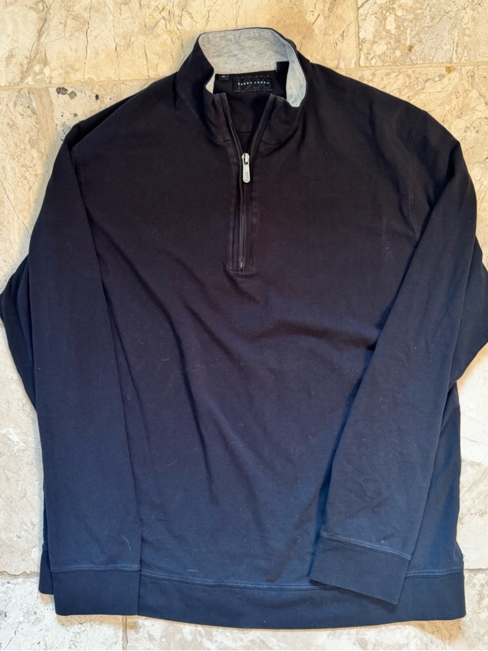 Bobby jones Pima cotton zip black blue golf pullover sweater lot Sz L - Picture 3 of 5
